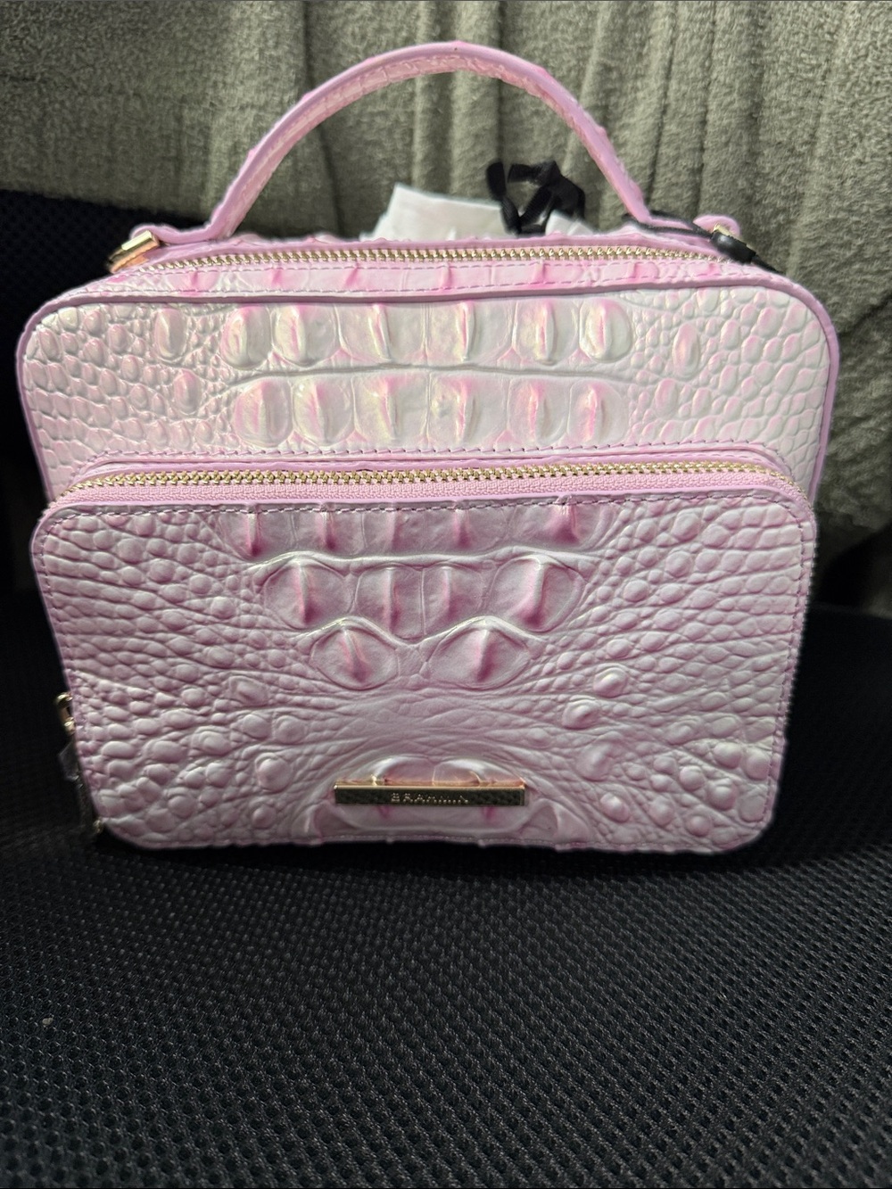 Brahmin Tori Rose Water Melbourne 
Croc-Embossed Top-Handle Bag